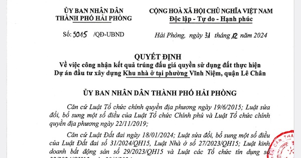 Hải Phòng: Hơn 1,6 ha đất ở quận Lê Chân trúng đấu giá gần 950 tỷ đồng