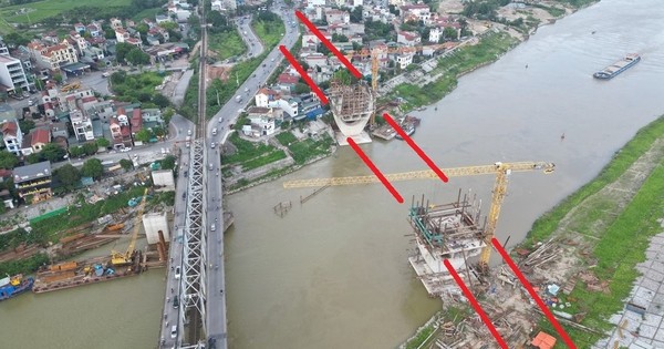 Cầu Đuống mới vẫn chơi vơi hai trụ cầu, chưa thể làm đường kết nối
