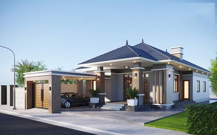 Những mẫu thiết kế nhà 1 tầng mái Nhật phổ biến nhất 2025 - Ảnh 4
