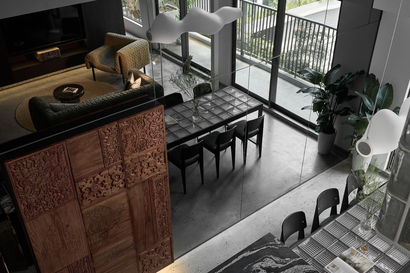 Giải pháp không gian ba chiều trong căn hộ thông tầng 66m2 - Ảnh 14