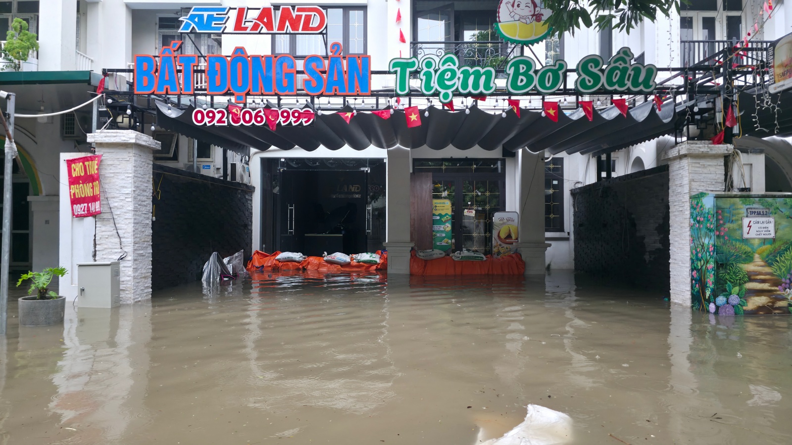 Mưa tầm tã không ngớt, "khu nhà giàu" Hà Nội ngập sâu: Nhiều biệt thự phải dựng rào chắn bằng tấm tôn, ngăn nước tràn vào - Ảnh 17