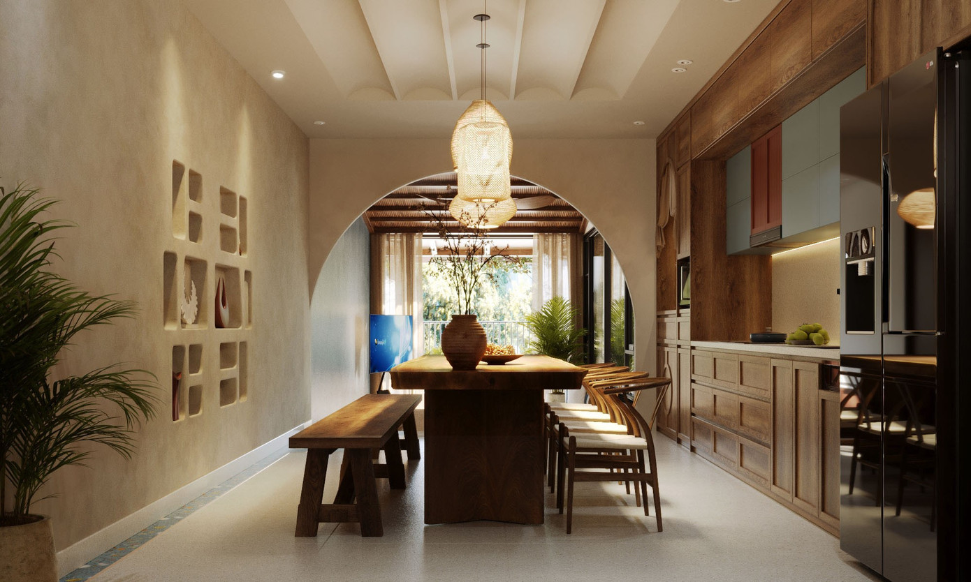 Nhà phố 4 tầng đưa phòng khách và bếp ăn lên tầng cao để tạo sự thoải mái - Ảnh 5