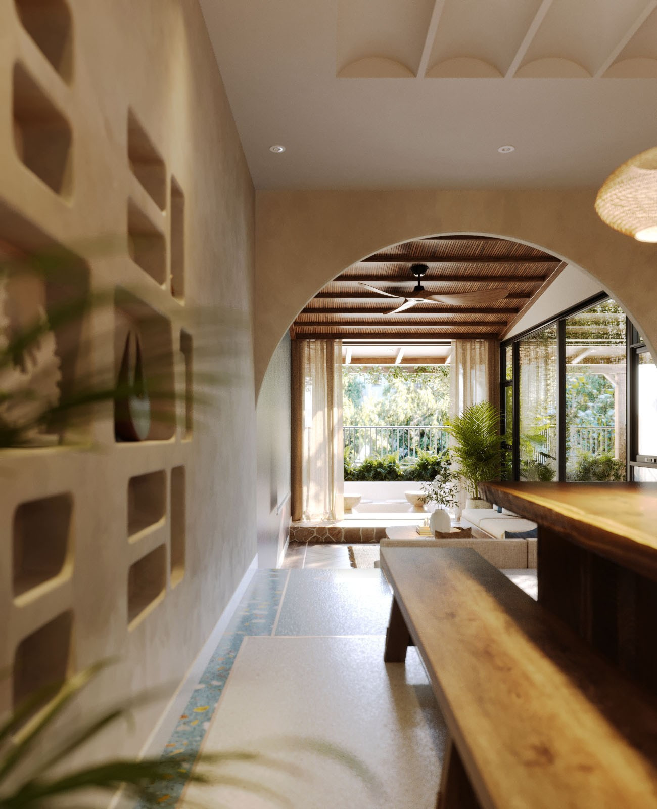 Nhà phố 4 tầng đưa phòng khách và bếp ăn lên tầng cao để tạo sự thoải mái - Ảnh 3