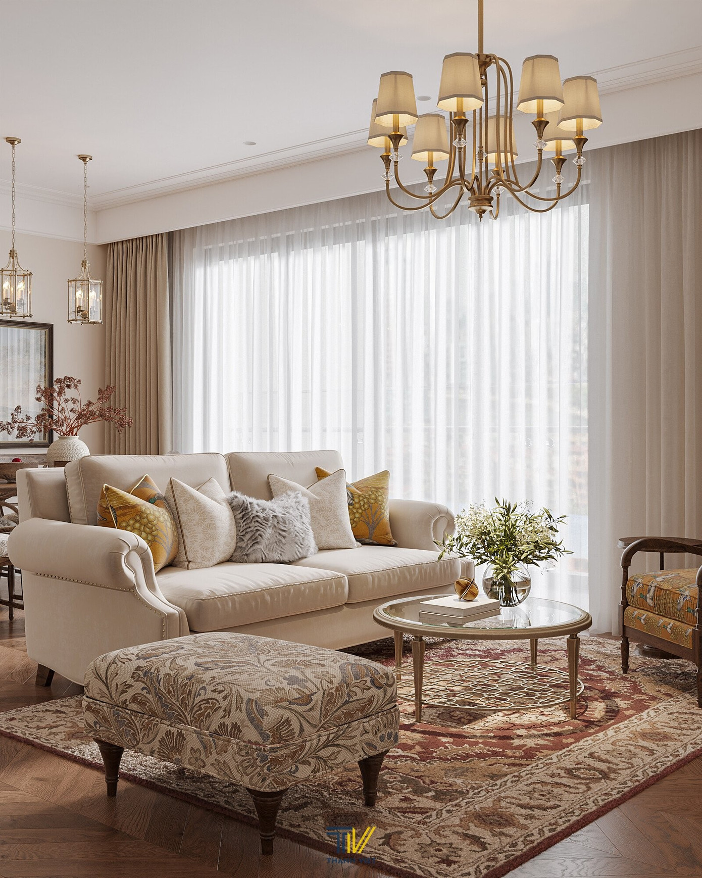 Thiết kế nội thất phong cách Âu Mỹ cho căn hộ 110m2 - Ảnh 5