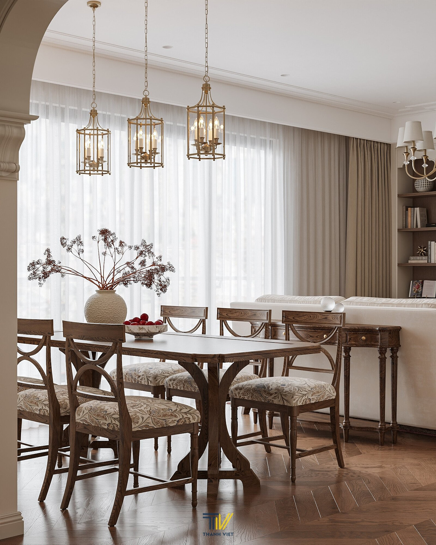 Thiết kế nội thất phong cách Âu Mỹ cho căn hộ 110m2 - Ảnh 6