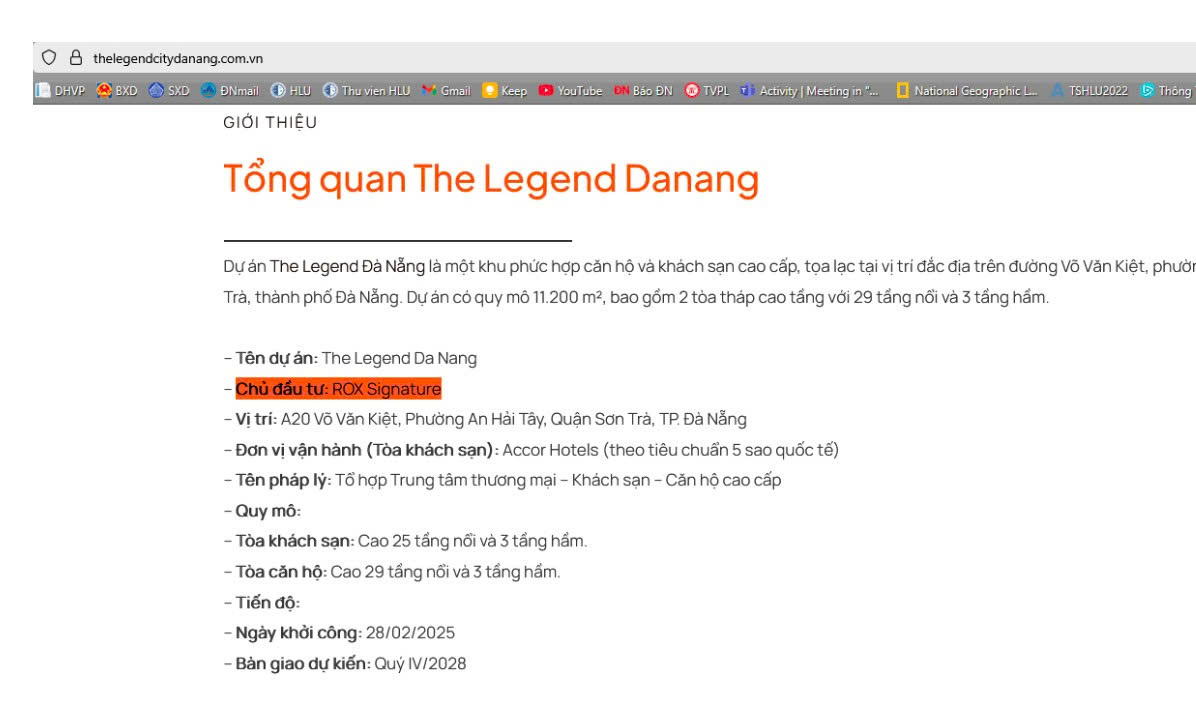 Mập mờ thông tin tại dự án tòa nhà The Legend City Danang - Ảnh 1