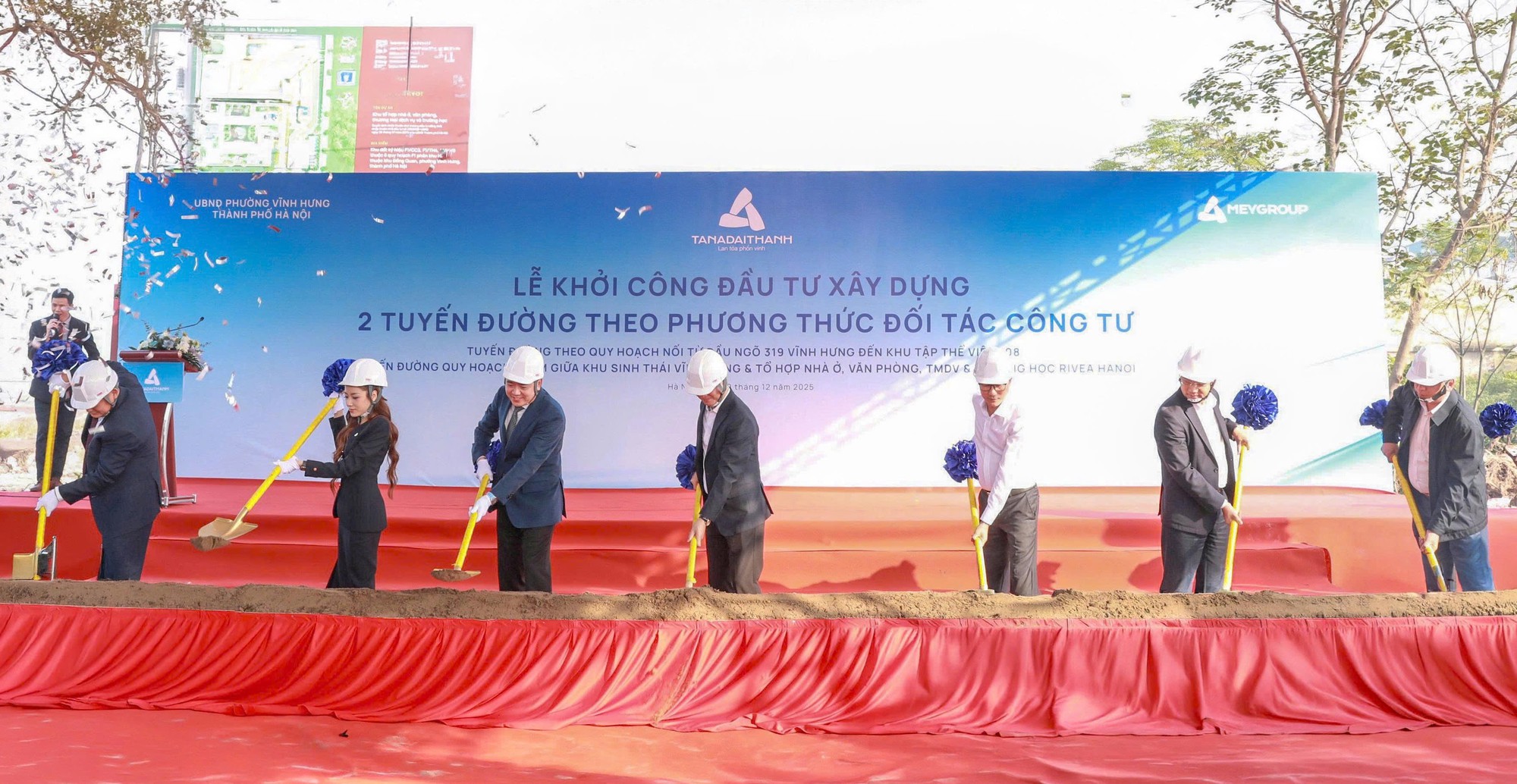 Khởi công 2 tuyến đường theo phương thức đối tác công tư tại phường Vĩnh Hưng, Hà Nội - Ảnh 1