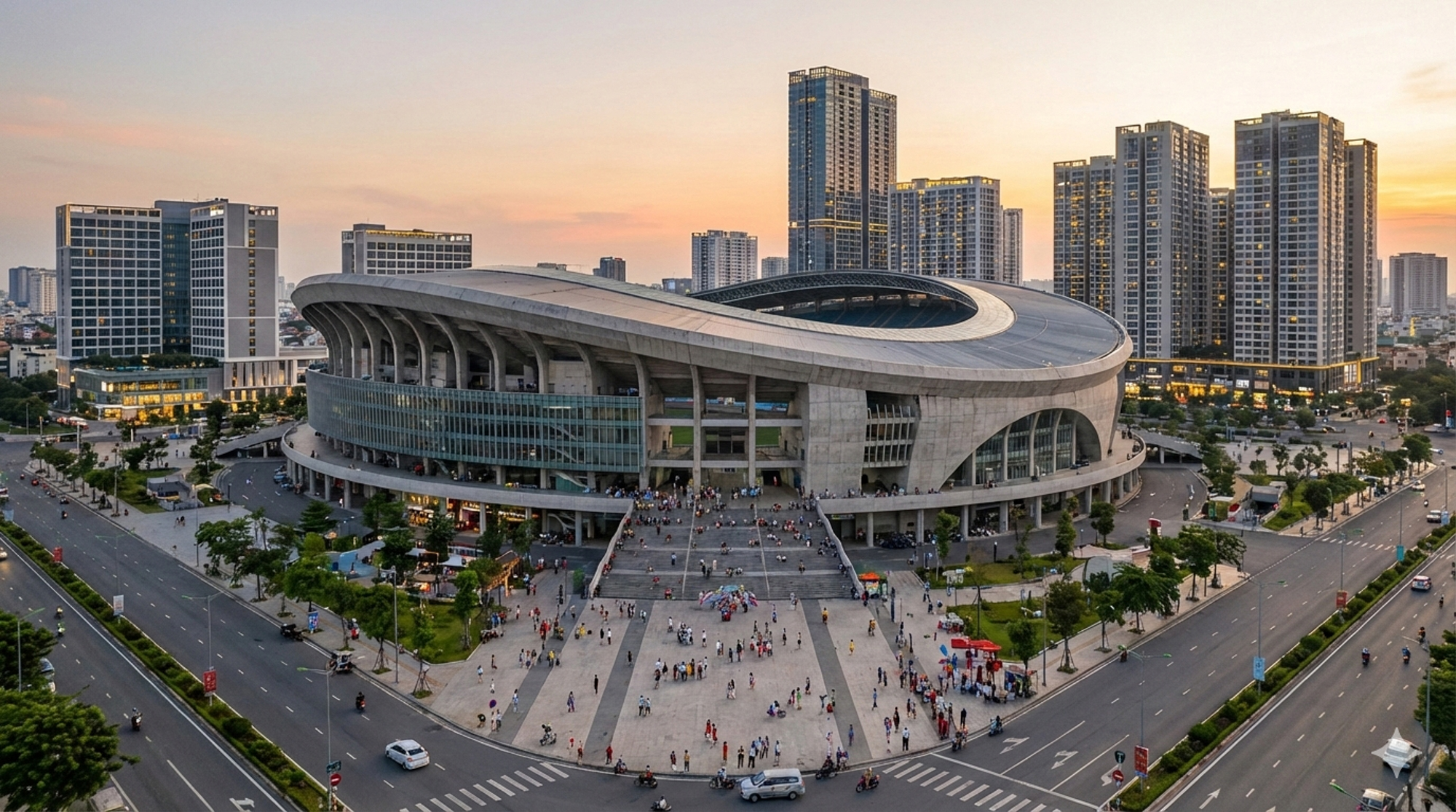 Cuộc đua siêu sân vận động: Vingroup xây sân có mái che lớn nhất thế giới, Sun Group làm sân 50.000 chỗ ngay cạnh trung tâm - Ảnh 5