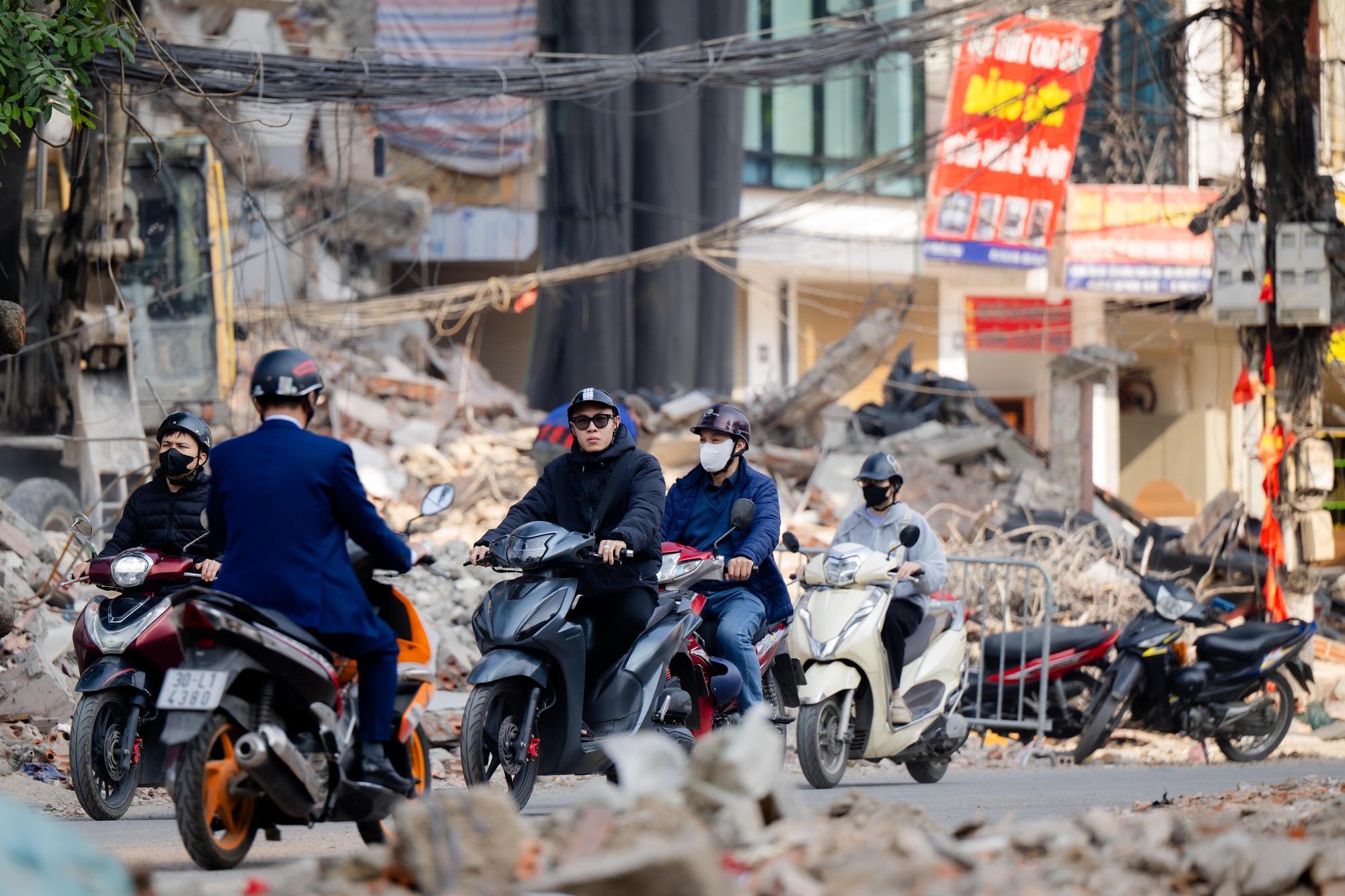 Toàn cảnh hiện trạng đường Đê La Thành sau khi được giải toả để xây đường vành đai 1 - Ảnh 6