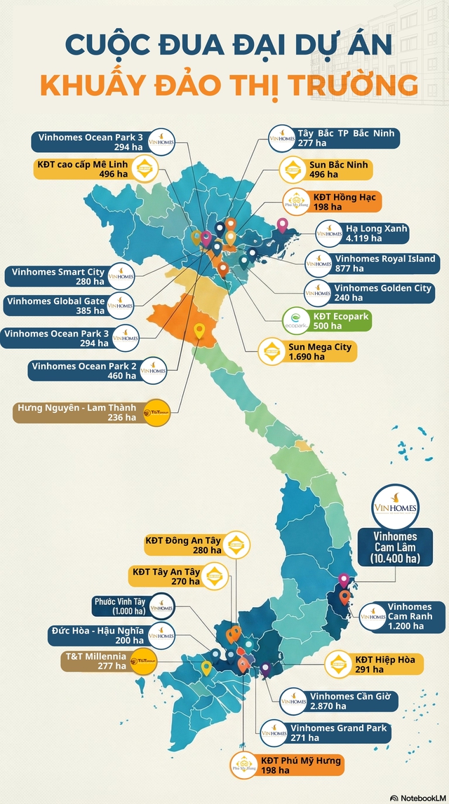 Cuộc đua siêu đô thị “nóng bỏng” và những cú “tất tay” của các đại gia Vingroup, Sungroup,... khuấy đảo thị trường bất động sản - Ảnh 4