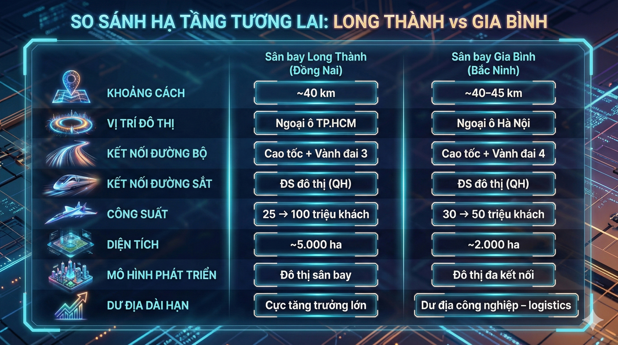 Đặt lên bàn cân 2 sân bay lớn nhất Việt Nam tương lai: Nơi tạo “cửa ngõ” quốc tế mới cho miền Nam, nơi tái định nghĩa vai trò sân bay ở miền Bắc - Ảnh 2
