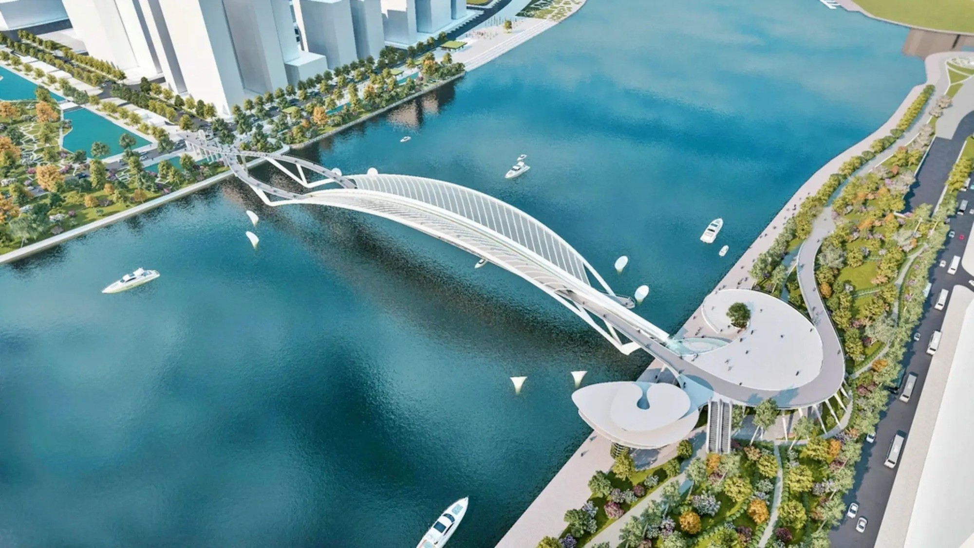 Cầu đi bộ nghìn tỷ qua sông Sài Gòn dần lộ diện sau 9 tháng thi công - Ảnh 9