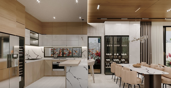 Mẫu tủ bếp chữ U độc đáo được ưa chuộng hiện nay - Ảnh 2