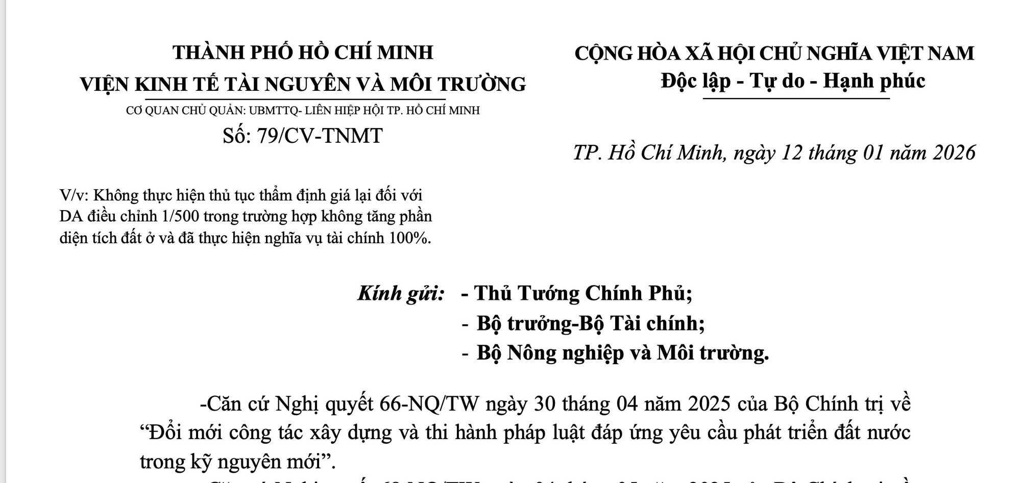 Kiến nghị không thẩm định giá lại đối với dự án điều chỉnh 1/500, đã hoàn thành nghĩa vụ tài chính - Ảnh 1