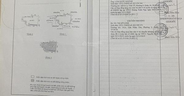 Chính chủ cần bán nhà tại đường Lý Thái Tổ, Phường 9, Quận 10, HCM giá 4,5 tỷ