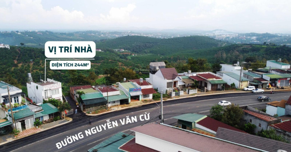 Nhà đất 2 mặt đường Nguyễn Văn Cừ, trung tâm Bảo Lộc view đồi núi, ngắm hoàng hôn, săn mây cực đẹp