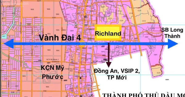 Bán đất Trung tâm Thành Phố Mới Bình Dương, Full thổ cư - Kết nối trục tiếp vành đai 4, Chỉ 549tr