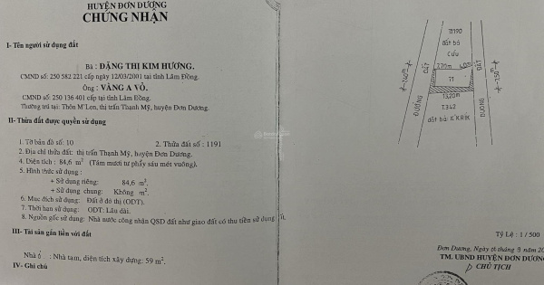 Cần bán gấp căn nhà hai mặt tiền, một nhựa một bê tông, ngay trung tâm thị trấn Thạnh Mỹ, Đơn Dương