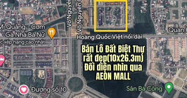 Giá sốc hạ sốc lô đất biệt thự đẹp nhất Phú Mỹ An Tp Huế - đối diện Aeon Mall Huế