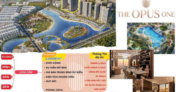 Nhận booking Opus One 50 triệu/suất Vinhomes Grand Park- chiết khấu 200 triệu trước ngày 04/9/2024