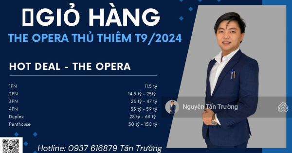 TẤN TRƯỜNG: ĐỘC QUYỀN 3PN THE OPERA - TẦNG CAO - THANG RIÊNG - 52 TỶ ALL IN