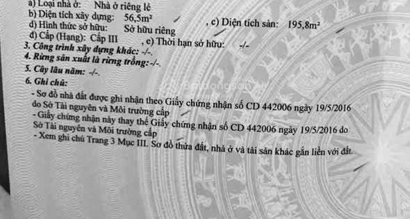 Bán nhà mặt tiền Bình Thới Q. 11, DT: 64m2 3 lầu