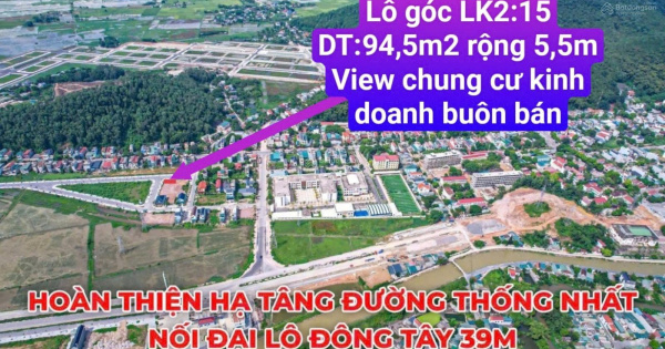 Siêu rẻ! Lô góc view chung cư TP Thanh Hóa 94,5m2 rộng 5,5m giá chỉ nhỉnh 2 tỷ