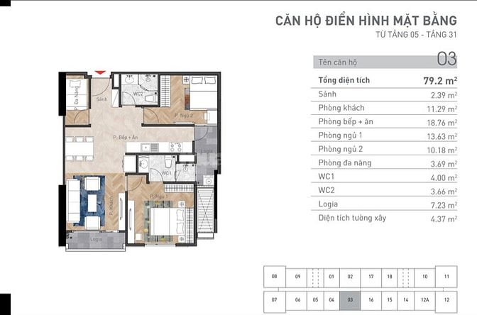 Căn 2N2WC, 80m2, căn đẹp-giá tốt nhất- Viha Complex, quà tặng (50+50)t