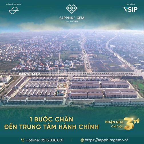 Bán Nhà phố Sapphire Gem 110m2 - Ngay Trung tâm Hành chính Hải Phòng