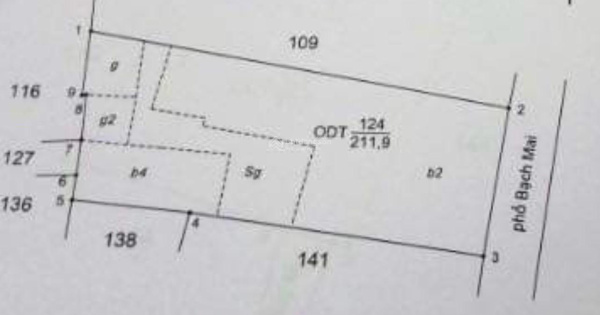 (Mặt tiền 9m) bán toà nhà mặt phố Bạch Mai, vị trí đắc địa tiếp giáp Phố Huế DT: 212m2, mặt tiền 9m