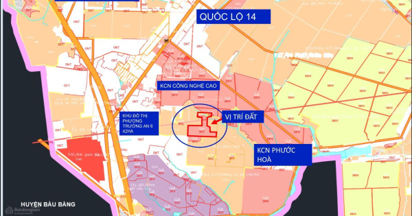 Bán 10ha quy hoạch SKC xây dựng nhà xưởng tại Phước Hoà - Phú Giáo cách UBND xã 2km