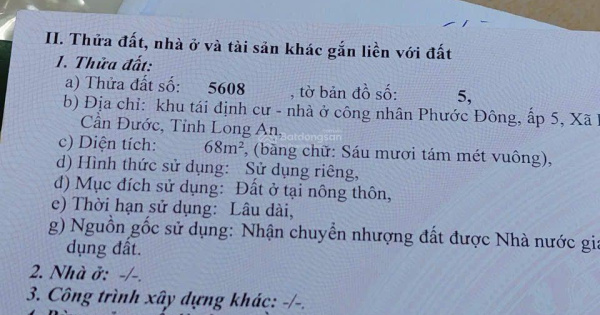 Bán 3 lô đất 68m2 mặt tiền KDC Cầu Cảng Phước Đông (4x17m) đường số 12 đối diện Trường Mẫu Giáo