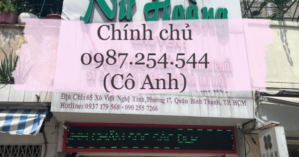 Chính chủ cho thuê nhà mặt tiền 65 XVNT -đối diện nhà thờ Thị Nghè -đoạn 2 chiều, ko vướng con lươn