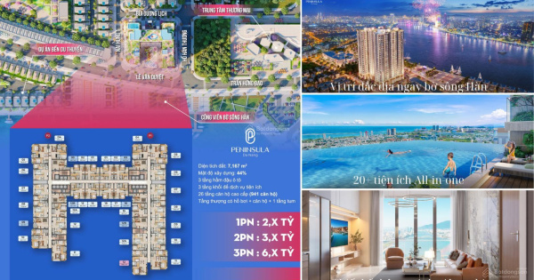 Chỉ từ 2tỷ5 sở hữu lâu dài căn hộ sông Hàn Peninsula Đà Nẵng, đầu tư cho thuê 20 - 30 triệu/tháng