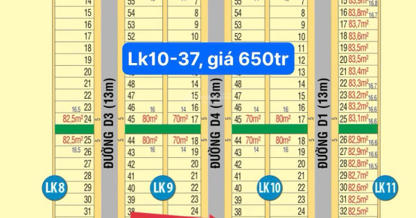 Khu Trung Quân - Golden Future City, LK10 - 37, giá 650tr, Bàu Bàng, Bình Dương, sổ sẵn