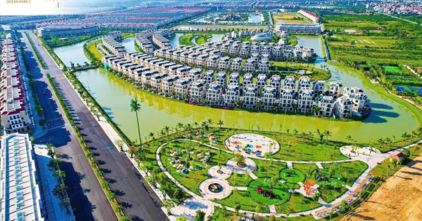 Biệt thự Vinhomes Ocean Park 2 - Hưng Yên. Có sông sau nhà, an ninh 24/7. Đầy đủ tiện ích vip