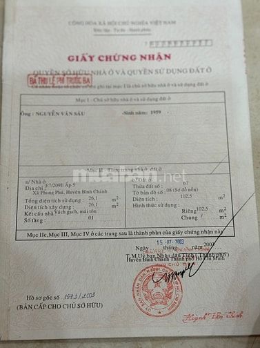 Bán nhà mặt tiền số 1552 Quốc Lộ 50, Ấp 5, Xã Phong Phú, Bình Chánh