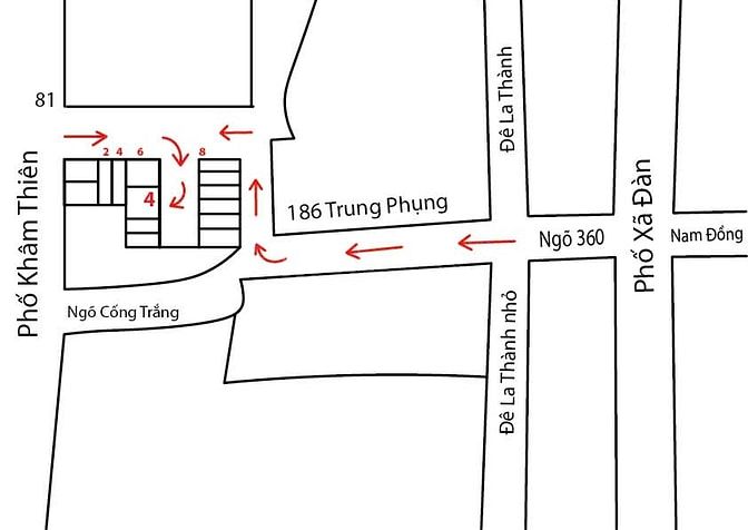 Bán nhà ngõ phố Khâm Thiên, thông sang phố Xã Đàn quận Đống Đa