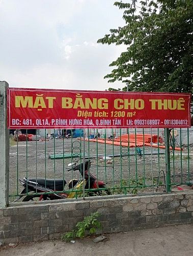 Cho thuê đất kinh doanh 481 Quốc Lộ 1A,  Bình Hưng Hoà,  Bình Tân