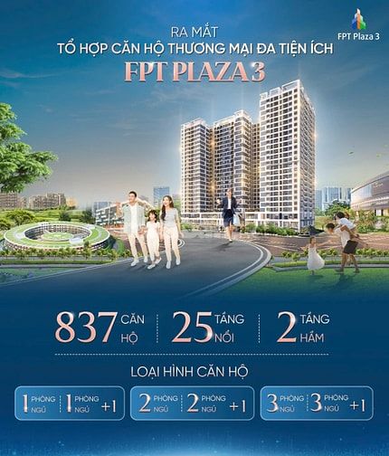 FPT Plaza 3 đợt 1. Chỉ từ 297,5 triệu sở hữu ngay căn 1PN giá 1,19 tỷ.