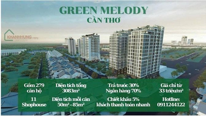 Căn hộ cao cấp Green Melody 3 phòng