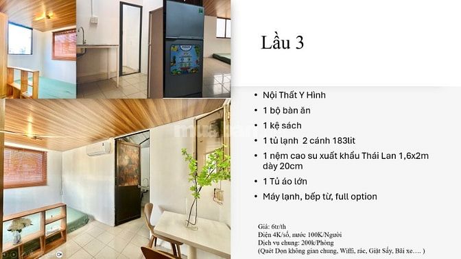 STUDIO 30M2 tách bếp,full nội thất, free 2 xe, free giặt sấy. 6tr/th