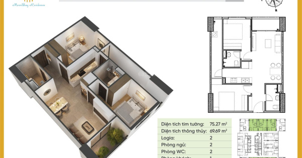 Chính chủ, bán nhanh căn 2+1,70m2 tầng trung, view đảo Vũ Yên DA 384 Lê Thánh Tông, trả trước 600tr