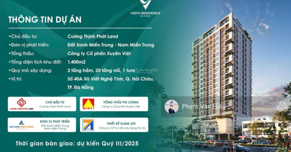 Căn hộ 2PN ven sông Hàn - View pháo hoa - Biển Vista Residence. Gía CĐT: 1,2 tỷ (30%) ưu đãi 616tr