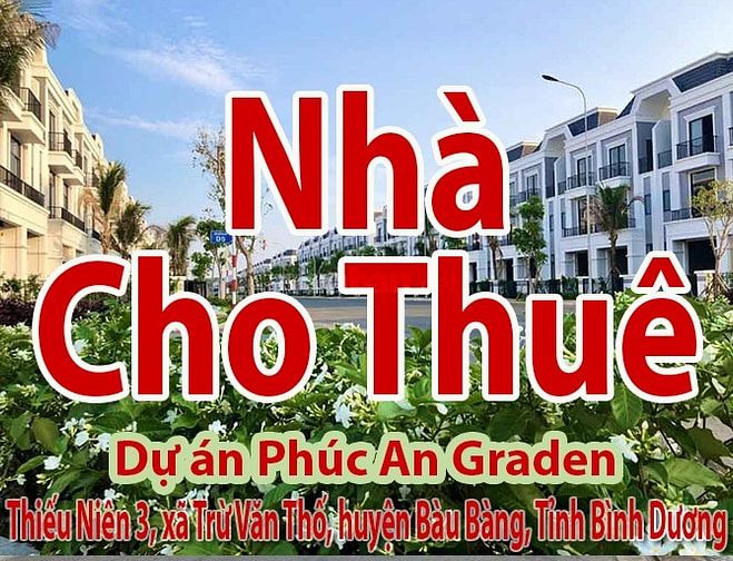 Cho Thuê Nhà Lâu Dài 2 Căn Liên Kề: Bàu Bàng BD - DT: 5x20m trệt 2 lầu